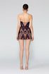 Heart Neck Symmetric Patterned Mini Dress